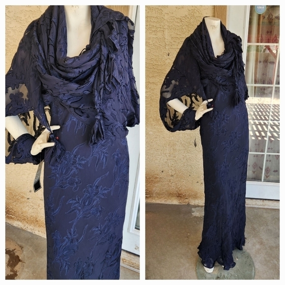 Zonda Nellis‎ GOURGUES DRESS, 🙏❤️❤️WITH A BOUNS SHAWL WRAP ❤️❤️ - Picture 2 of 6
